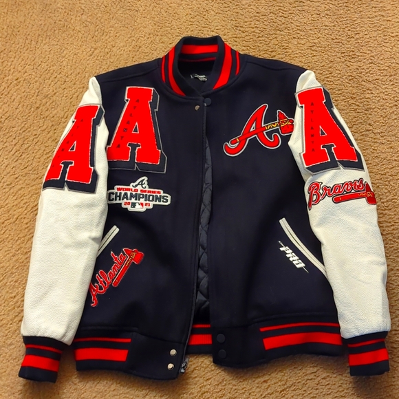 MLB championship Atlanta braves varsity jacket - Picture 1 of 2